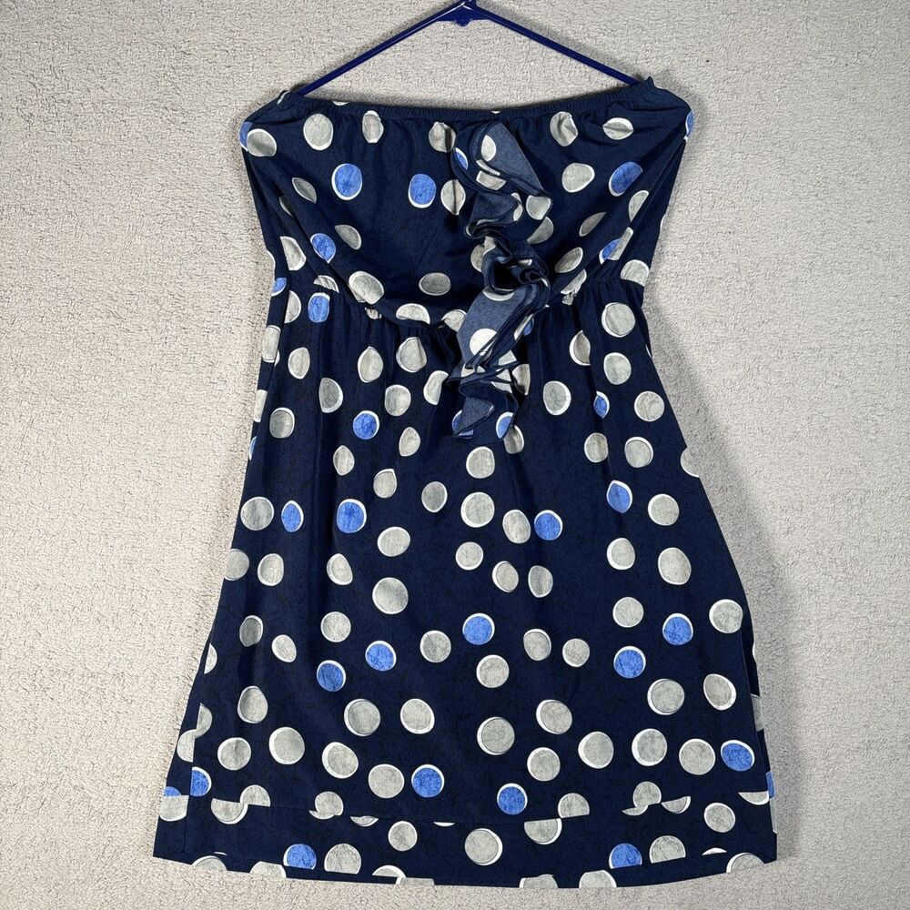 Banana Republic Mini Tube Dress Womens‎ 0 Navy Polka Dot Y2K Ruffle Empire Waist